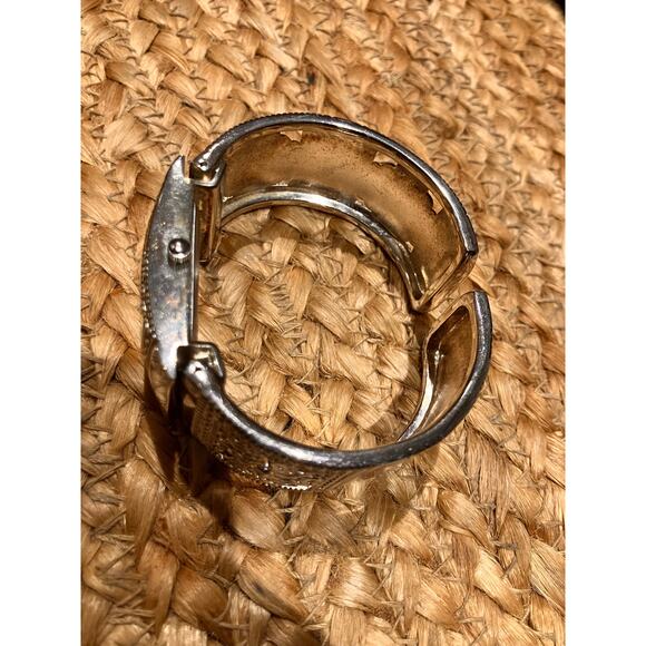 Geneva Silver Cuff Watch Women's Celtic Analog *New Battery* Dressy Bracelet - Picture 4 of 10